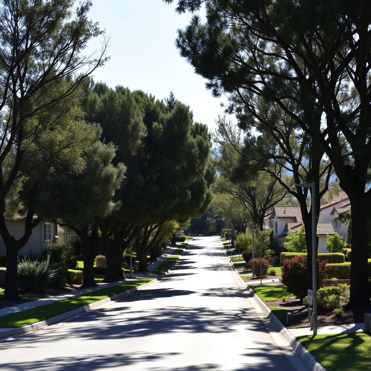 Tree-lined family street in Rancho Penasquitos
